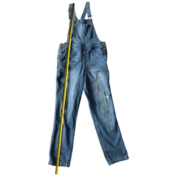 Cat & Jack Unisex Kids Distressed Blue Denim Bib Straight Overalls Size XL (14) - Picture 12 of 13
